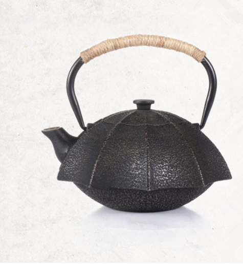 Cast Iron Teapot with Rattan Handle – Umbrella Design | Stovetop Safe | 1000ml
