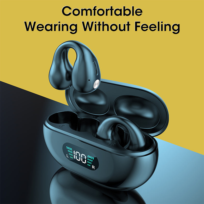 Bone Conduction Bluetooth Headset Clip White