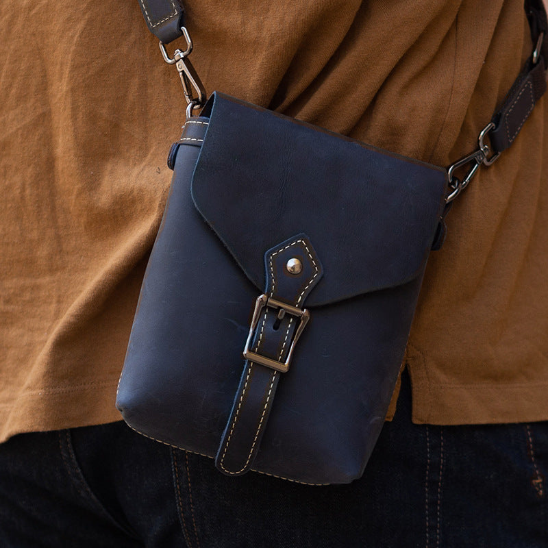 Leather Crossbody Bag One-Shoulder Retro Handmade