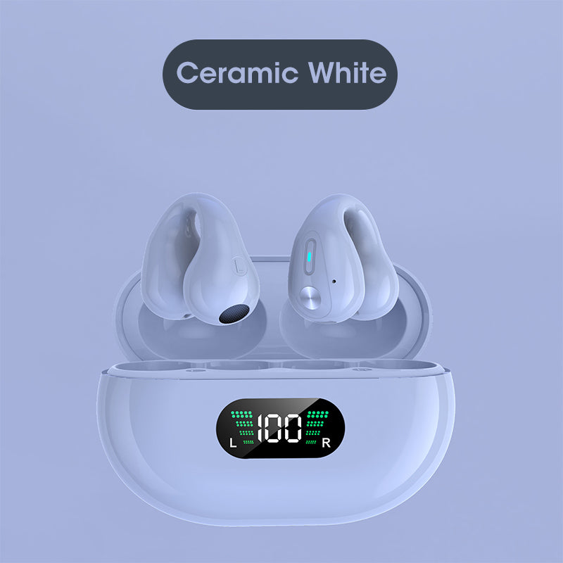 Bone Conduction Bluetooth Headset Clip White
