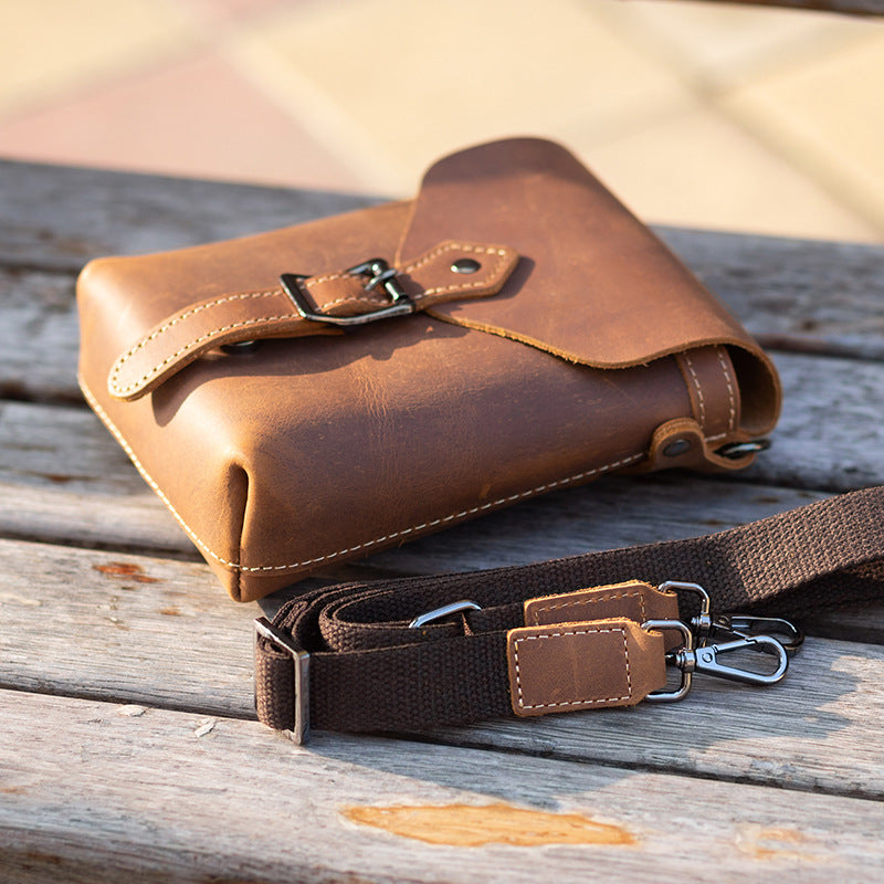 Leather Crossbody Bag One-Shoulder Retro Handmade