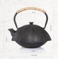 Cast Iron Teapot with Rattan Handle – Umbrella Design | Stovetop Safe | 1000ml
