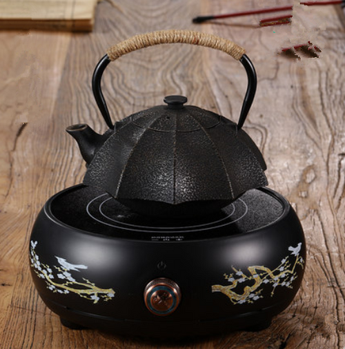 Cast Iron Teapot with Rattan Handle – Umbrella Design | Stovetop Safe | 1000ml
