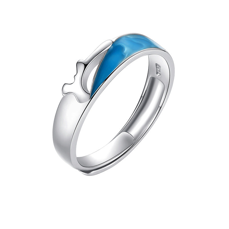 Adjustable Couple Rings 925 Silver Minimalist Design