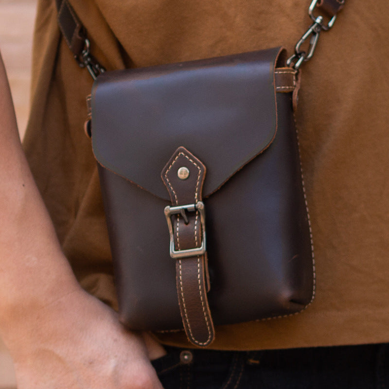 Leather Crossbody Bag One-Shoulder Retro Handmade