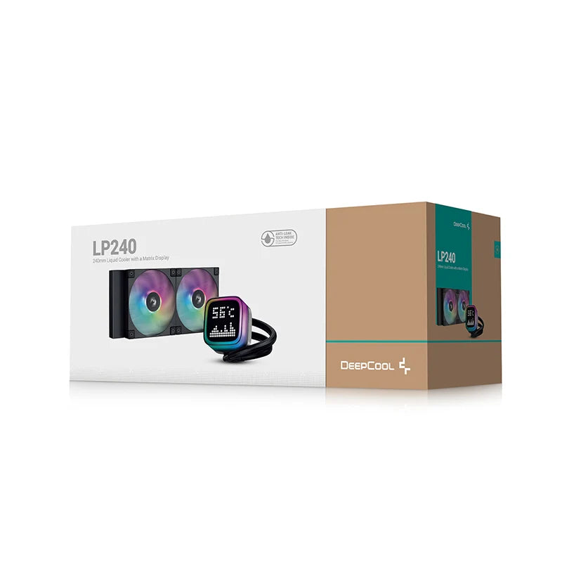 DeepCool | LP240 | 240 mm ARGB Liquid CPU Cooler | LED Digital Display | Intel & AMD | Black