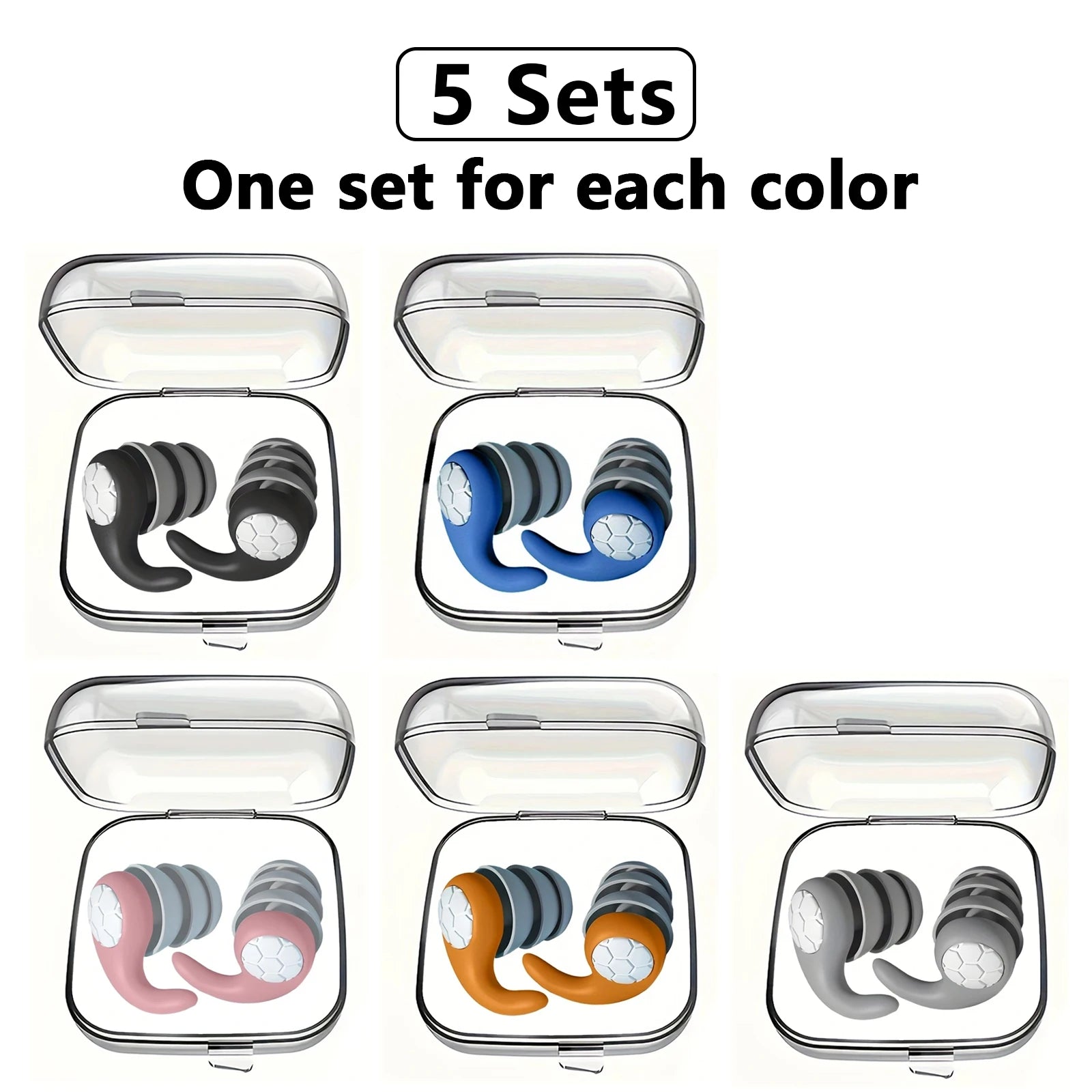 3-Layer Silicone Noise Filtering Earplugs | Sleep · Swimming · Concert · Travel | Reusable | 6 Colors