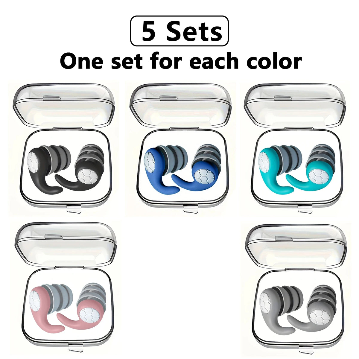 3-Layer Silicone Noise Filtering Earplugs | Sleep · Swimming · Concert · Travel | Reusable | 6 Colors