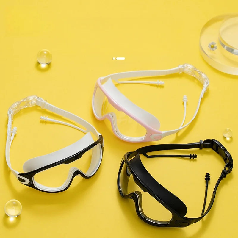 Adult Large Frame Swimming Goggles | HD Anti-Fog · Waterproof · Earplugs Included | 6 Colours | Braviixx