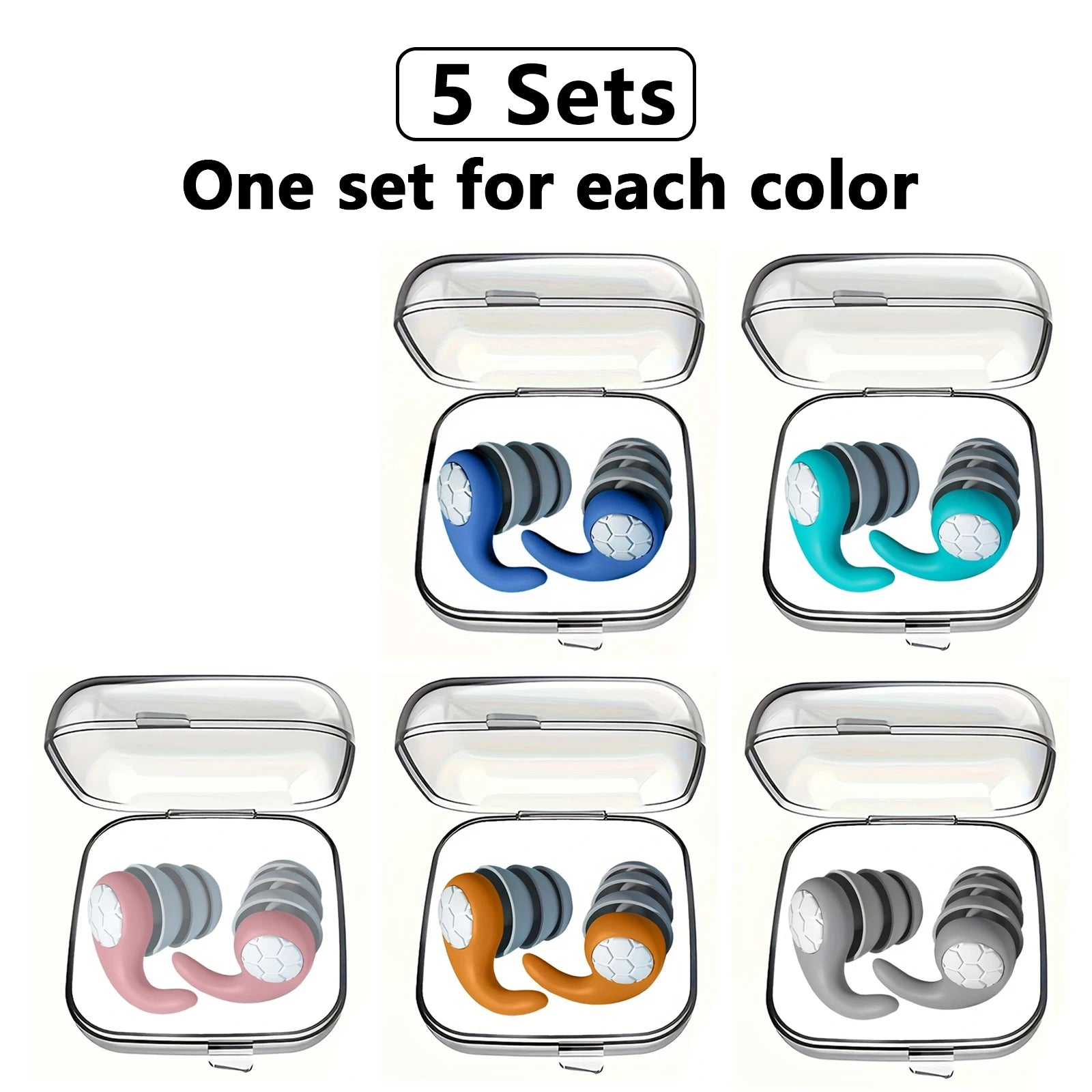 3-Layer Silicone Noise Filtering Earplugs | Sleep · Swimming · Concert · Travel | Reusable | 6 Colors