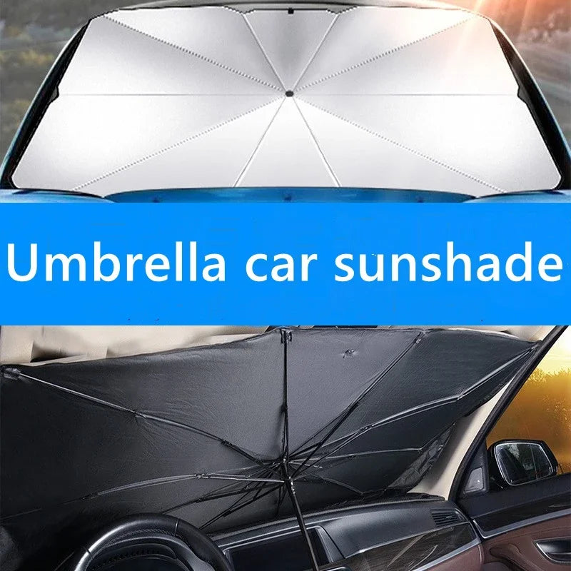 Car Windshield Sun Shade – Retractable UV & Heat Blocker, Foldable Parasol (Small & Large)