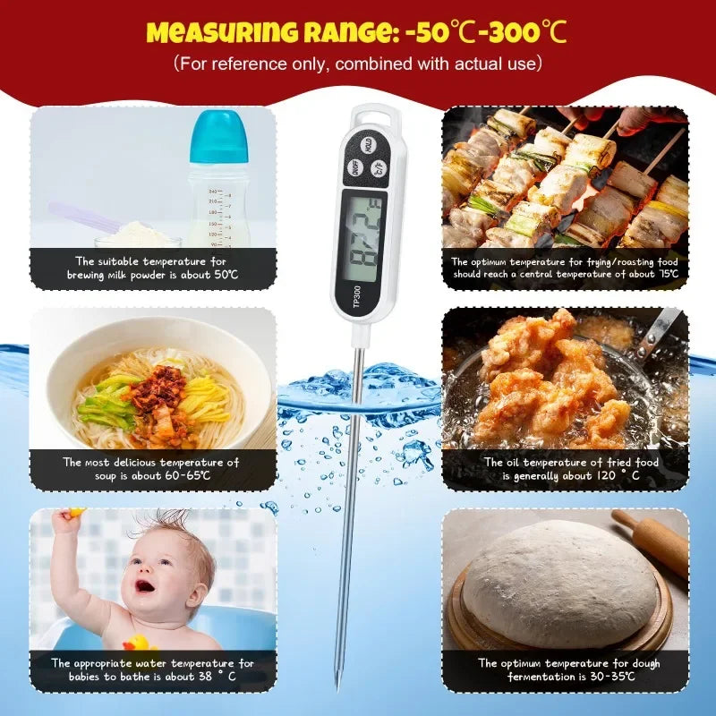 Food Thermometer Probe Type Electronic Kitchen Digital Thermometer for