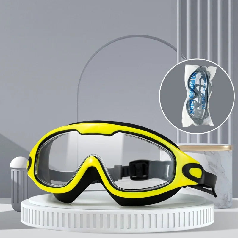 Adult Large Frame Swimming Goggles | HD Anti-Fog · Waterproof · Earplugs Included | 6 Colours | Braviixx