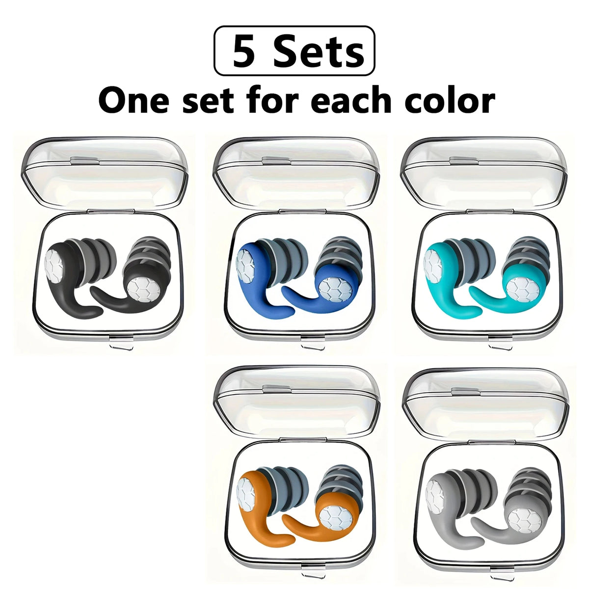 3-Layer Silicone Noise Filtering Earplugs | Sleep · Swimming · Concert · Travel | Reusable | 6 Colors