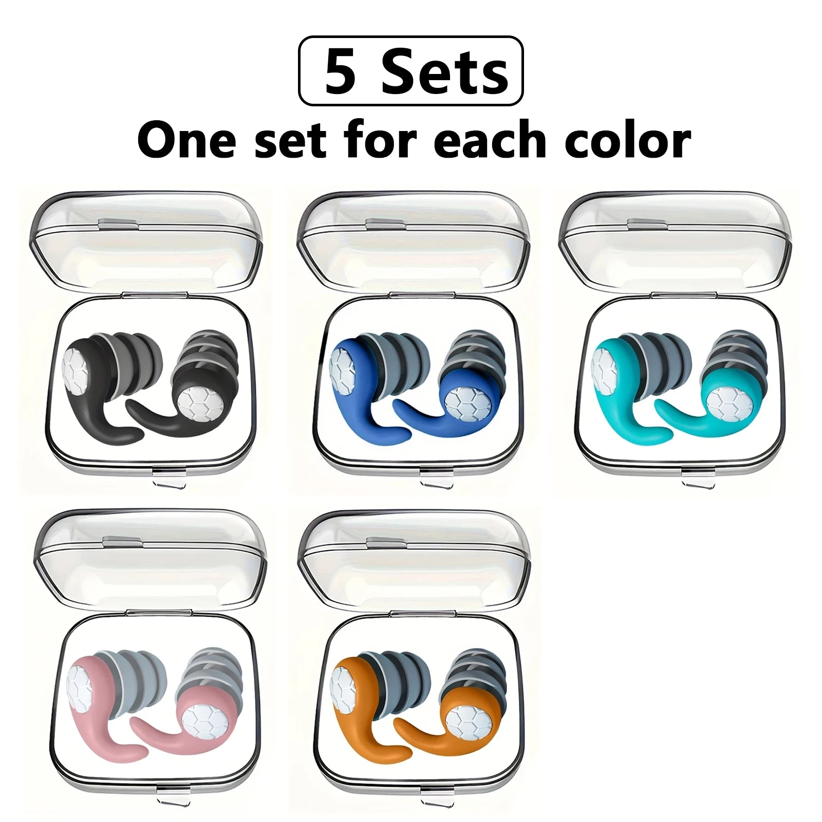 3-Layer Silicone Noise Filtering Earplugs | Sleep · Swimming · Concert · Travel | Reusable | 6 Colors
