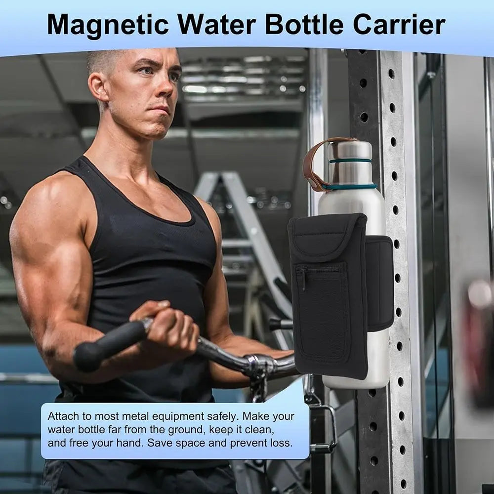 Revolutionary Magnetic Gym Water Bottle Holder - Effortless Attachment & Ample Storage for Active Lifestyles
