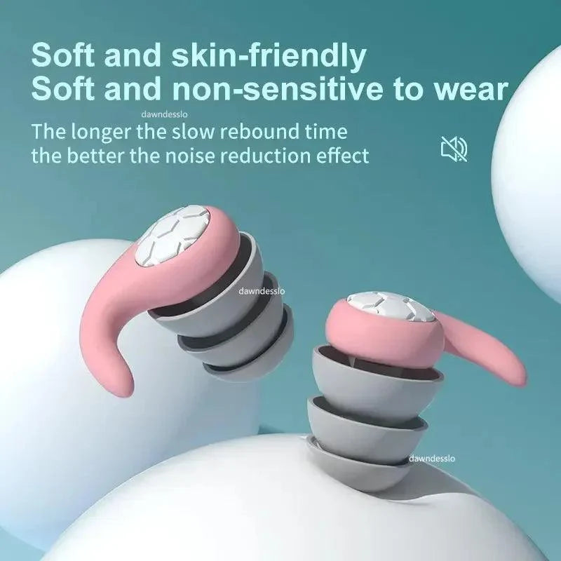 3-Layer Silicone Noise Filtering Earplugs | Sleep · Swimming · Concert · Travel | Reusable | 6 Colors