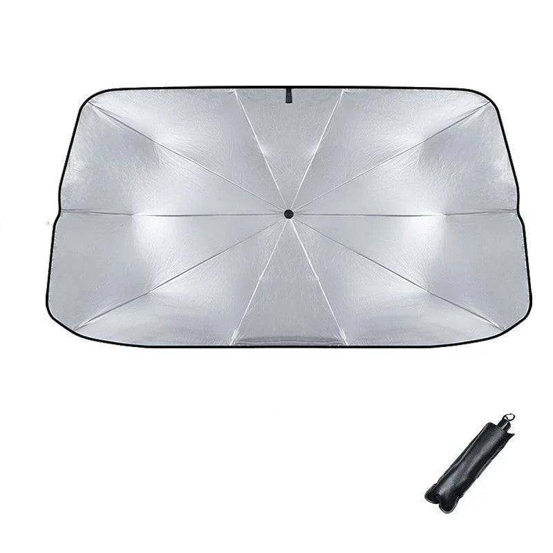 Car Windshield Sun Shade – Retractable UV & Heat Blocker, Foldable Parasol (Small & Large)