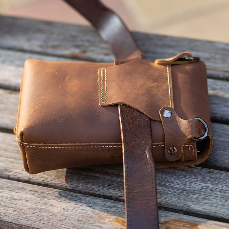 Leather Crossbody Bag One-Shoulder Retro Handmade