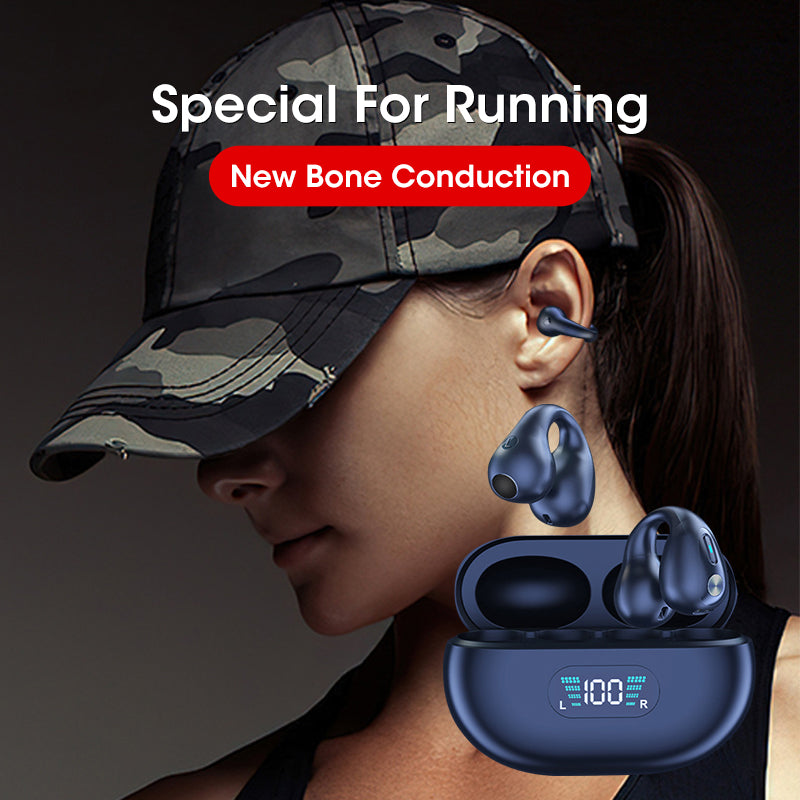 Bone Conduction Bluetooth Headset Clip White