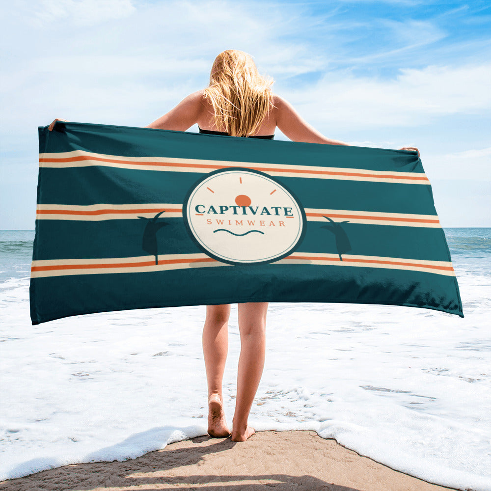 Captivate Signature Beach Towel — Cabana Stripe