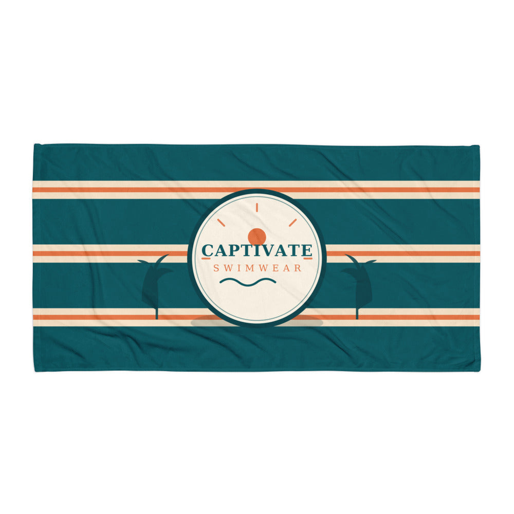 Captivate Signature Beach Towel — Cabana Stripe