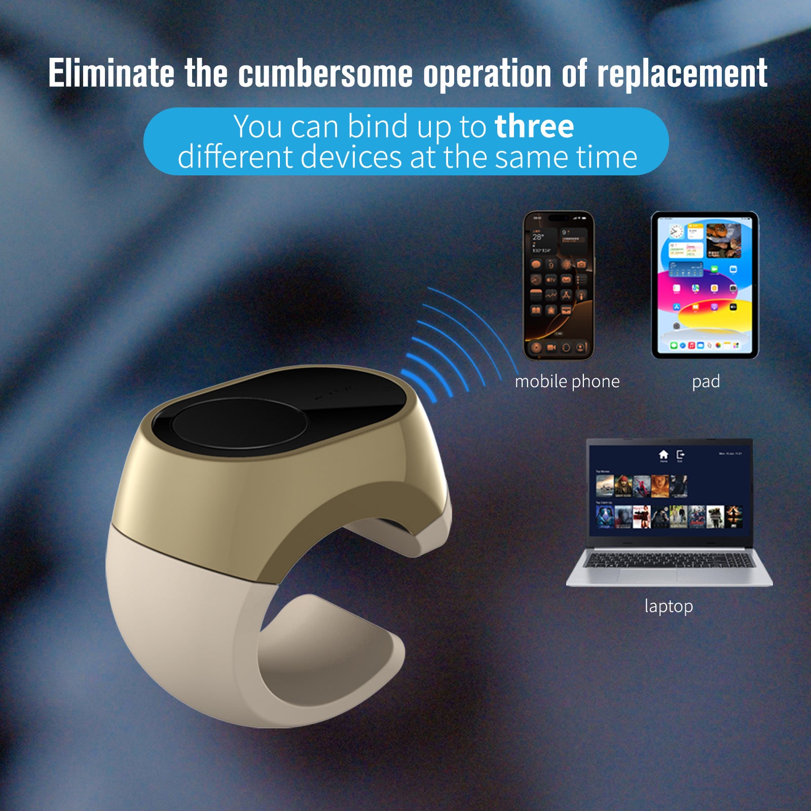 Bluetooth Mouse Ring Portable Multi-function Metal