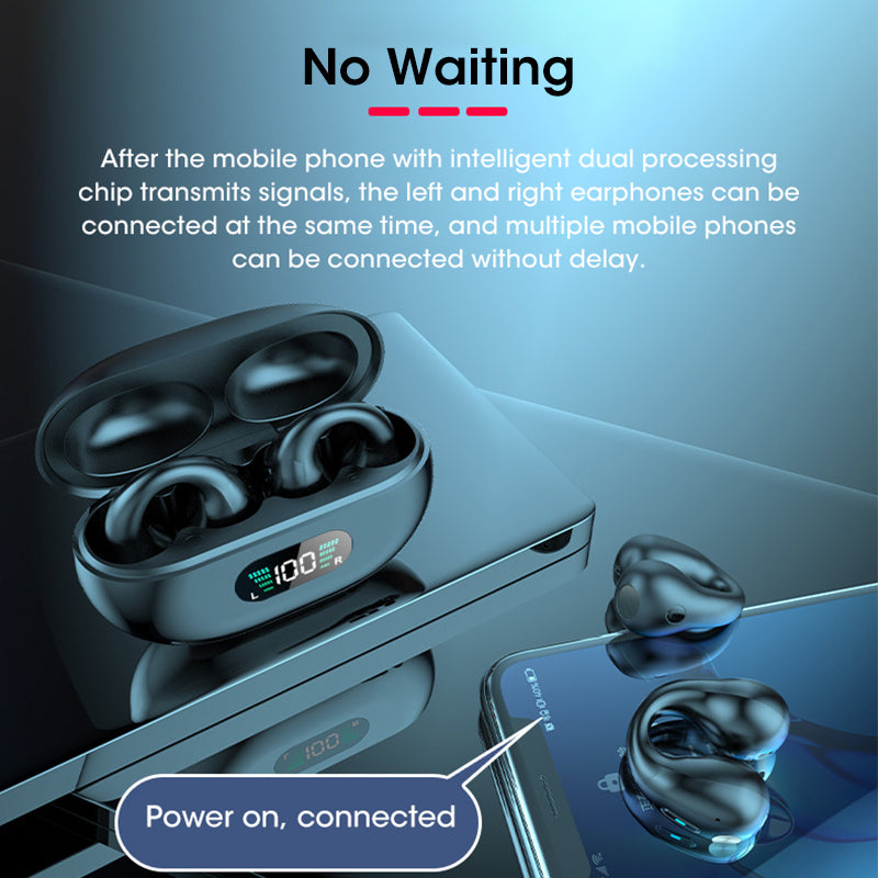 Bone Conduction Bluetooth Headset Clip White